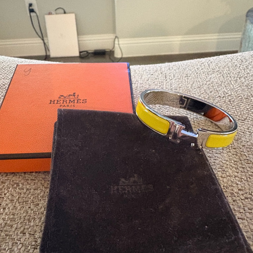 Hermès Yellow Enamel Bracelet